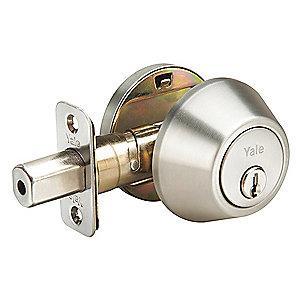 Yale Medium-Duty Stainless Steel Yale Edge-Series Deadbolt, Single-Cylinder, Different