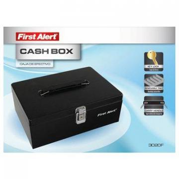 First Alert Locking Cash Box, Steel, 4 x 10.8 x 7.5-In.
