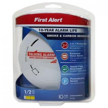 First Alert 2-In-1 Photoelectric Smoke Detector, 10-Year