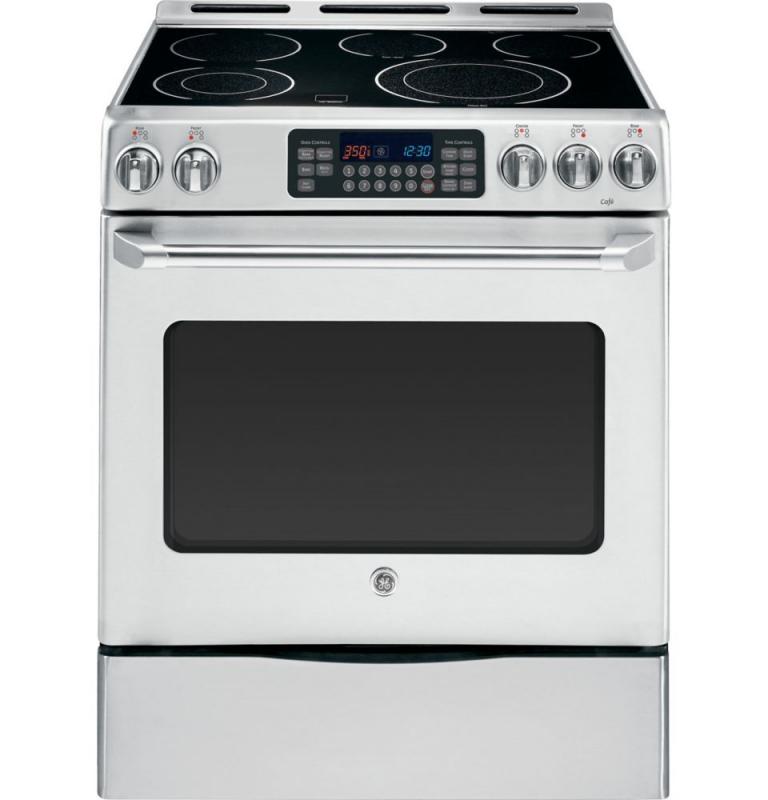GE Café 5.4 cu. ft. Slide-In Self-Cleaning Convection Electric Range in Stainless Steel