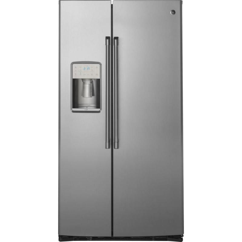 GE Stainless Steel 21.9 Cu. Feet Side-by-Side Refrigerator with Dispenser