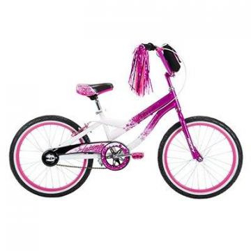Huffy Girls' Jazzmin Bicycle, Chrome Pink/White, 20"