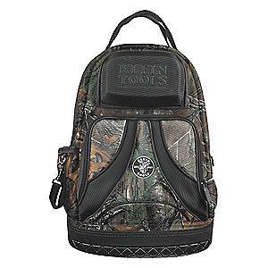 Klein 39-Pocket Polyester General Purpose Tool Backpack, 20"H x 14-1/2"W x 7-1/4"D, Camouflage