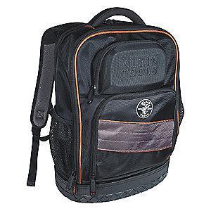 Klein 25-Pocket Polyester General Purpose Tool Backpack, 18-1/4"H x 14"W x 7"D, Black