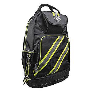 Klein 39-Pocket Polyester General Purpose Tool Backpack, 20"H x 7"W x 14-3/8"D, Black