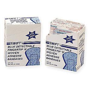 Honeywell Fingertip Bandages, Fabric, Blue, 3-3/4" x 2-3/4"