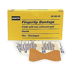 Honeywell Fingertip Bandage, Beige, Cloth, PK10