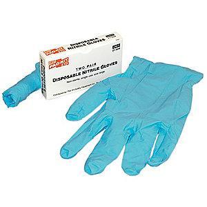 Pac-Kit 9-1/2" Powder Free Unlined Nitrile Disposable Gloves, Blue, Size L, 2PK