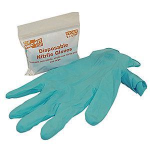 Pac-Kit 9-1/2" Powder Free Unlined Nitrile Disposable Gloves, Blue, Size L, 1PR