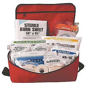 Pac-Kit First Aid Kit, Fabric Case Material, First Response, 15 People Served Per Kit