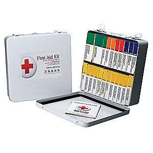 American Red Cross First Aid Kit,  Metal Case Material, Workplace, 50 People Served