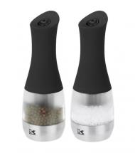 Kalorik Contempo Stainless Steel and Black Electric Salt and Pepper Grinder Set