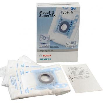 Bosch MegaFilt SuperTEX Type-G Vacuum Cleaner Bag, Pack of 4 + 1x Micro Filter