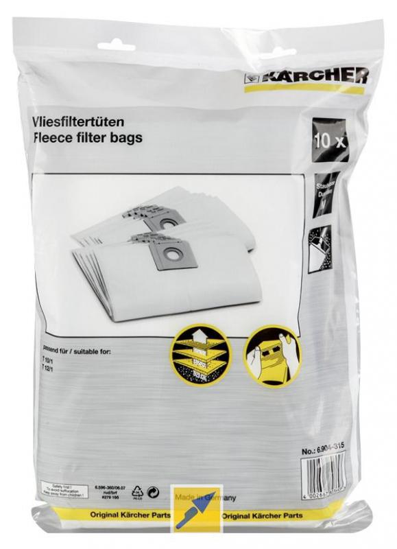 Karcher Filter Bags for 750W Eco Efficiency Dry Vacuum Cleaner 10 Pack
