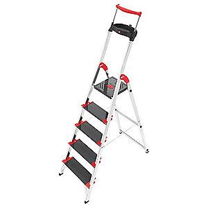 Hailo Aluminum Platform Stepladder, 5 ft. 1" Ladder Height, 3 ft. 6" Platform Height, 330 lb.