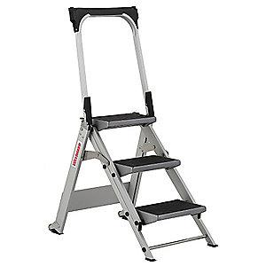 Westward Aluminum Folding Step, 27" Overall Height, 300 lb. Load Capacity, Steps: 3