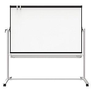 Quartet Gloss-Finish Steel Dry Erase Board, Easel Mounted, Mobile/Casters, 48"H x 72"W, White