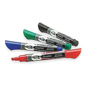Quartet Chisel-Tip Dry Erase Marker Set, Black, Blue, Green, Red, 4 PK