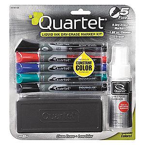 Quartet Fine-Tip Dry Erase Marker Set, Blue, (2) Black, Green, Red, 5 PK