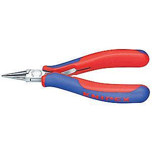 Knipex Needle Nose Plier, 5-1/4" Overall Length, 1-1/16" Max. Jaw Opening, Smooth Gripping Surface
