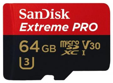 SanDisk Extreme Pro MicroSDXC Class 10 U3 V30 Memory Card, 64GB 95MB/s 90MB/s