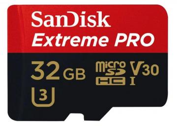SanDisk Extreme Pro MicroSDHC Class 10 U3 V30 Memory Card, 32GB 95MB/s 90MB/s