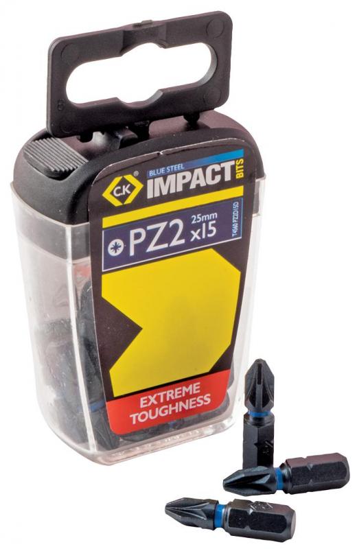 C.K Tools Impact Screwdriver Bit PZ2 x 25mm 15 Pack
