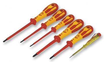 C.K Tools Dextro VDE Insulated Slotted/Philips Screwdriver Set - 6 Piece