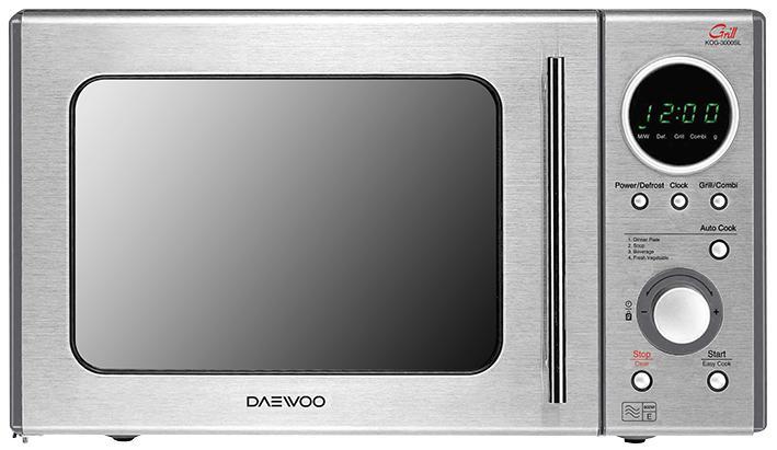 Daewoo 800W Stainless Steel Microwave with 1050W Grill & 20 Litre Capacity