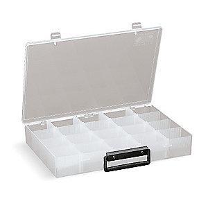 Flambeau Adjustable Compartment Box, Translucent, 2"H x 9-5/8"L x 13-1/2"W, 1EA