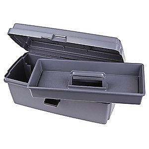 Flambeau Copolymer Portable Tool Box, 7-1/8"H x 16-5/8"W x 8-3/4", Gray