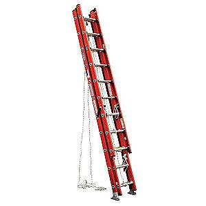 Werner 28 ft. Fiberglass Extension Ladder, 300 lb. Load Capacity, 74.5 lb. Net Weight
