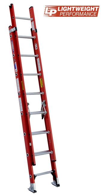 Werner 16 ft. Fiberglass Extension Ladder, 300 lb. Load Capacity, 32.0 lb. Net Weight