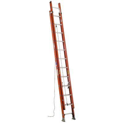 Werner 24 ft. Fiberglass Extension Ladder, 300 lb. Load Capacity, 46.0 lb. Net Weight