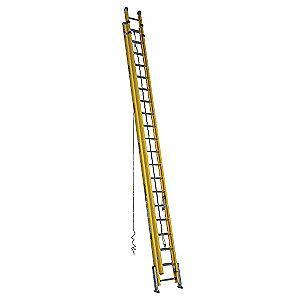 Werner 40 ft. Fiberglass Extension Ladder, 300 lb. Load Capacity, 134.5 lb. Net Weight