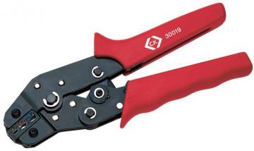 C.K Tools Ratchet Crimping Pliers 0.5-2.5mm, Insulated Terminals Green Red Blue