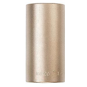 AMPCO 1/4" High Strength Nickel Aluminum Bronze Socket with 3/8" Drive Size and Natural Finish