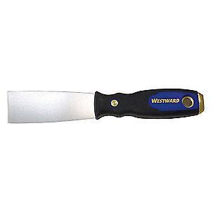 Westward Stiff Putty Knife with 1-1/2" Carbon Steel Blade, Black/Blue