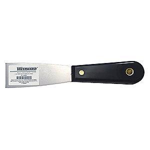 Westward Stiff Putty Knife with 1-1/2" Carbon Steel Blade, Black