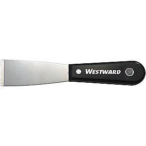Westward Stiff Putty Knife with 1-1/2" Stainless Steel Blade, Black