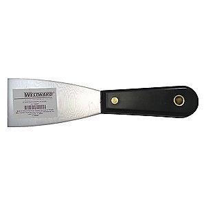 Westward Stiff Putty Knife with 2" Carbon Steel Blade, Black