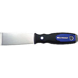 Westward Stiff Putty Knife with 1-1/2" Stainless Steel Blade, Black/Blue