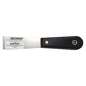 Westward Stiff Putty Knife with 1-1/4" Carbon Steel Blade, Black
