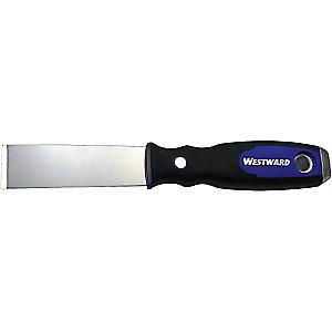 Westward Stiff Scraper with 1-1/4" Stainless Steel Blade, Black/Blue