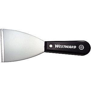 Westward Stiff Putty Knife with 3" Stainless Steel Blade, Black