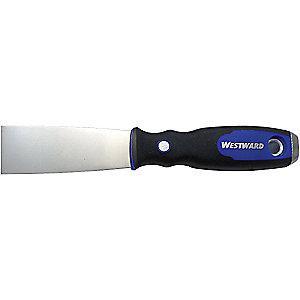 Westward Flexible Putty Knife with 1-1/2" Stainless Steel Blade, Black/Blue