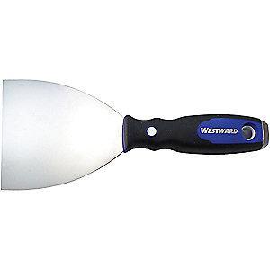 Westward Flexible Putty Knife with 4" Stainless Steel Blade, Black/Blue