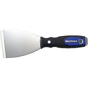 Westward Stiff Putty Knife with 3" Stainless Steel Blade, Black/Blue