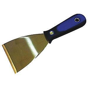 Westward Stiff Scraper with 3" Brass Blade, Black/Blue