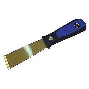 Westward Stiff Scraper with 1-1/4" Brass Blade, Black/Blue